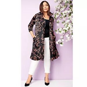 JASON WU Floral Women's Trench Coat Size XS